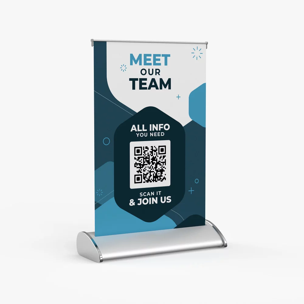 Small Table Top Retractable Banner Stand